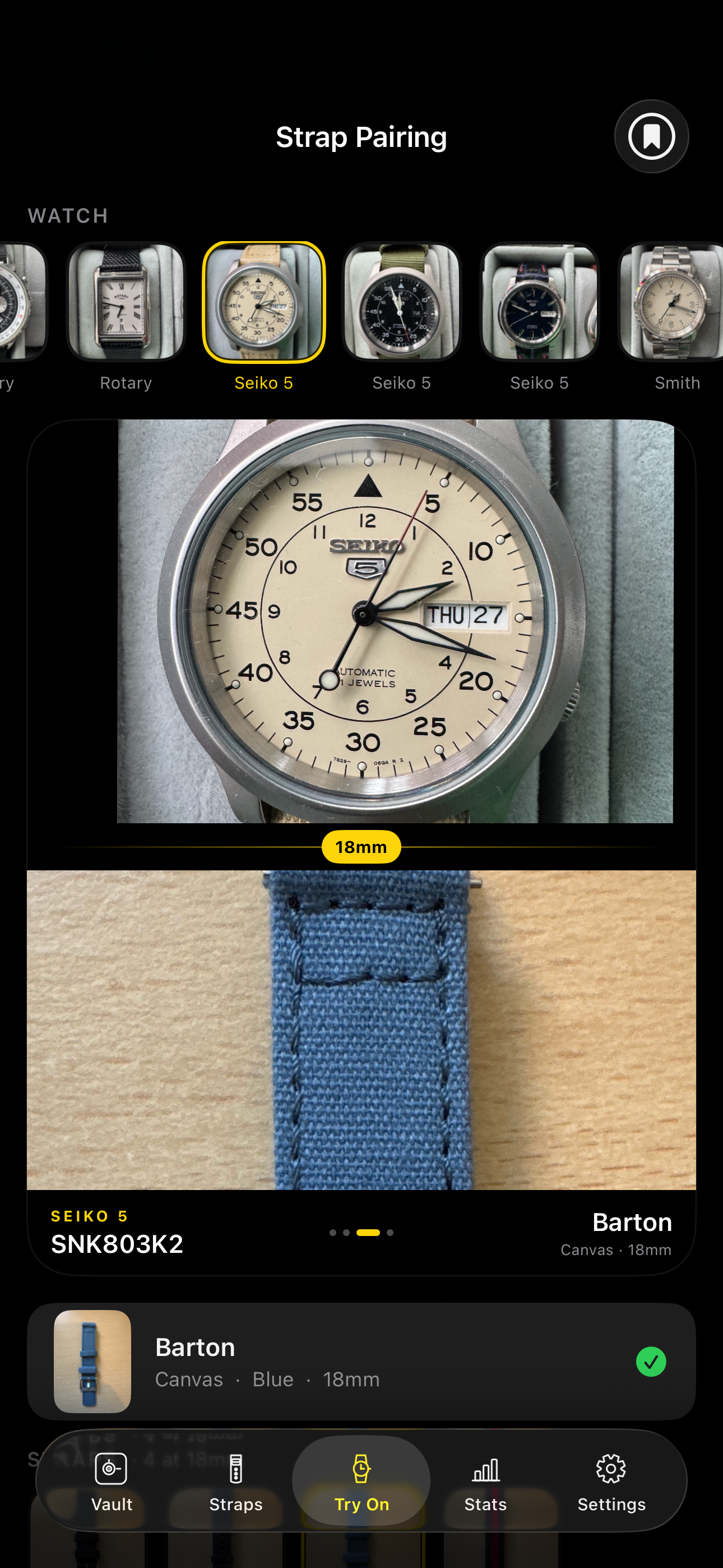 Try On strap pairing