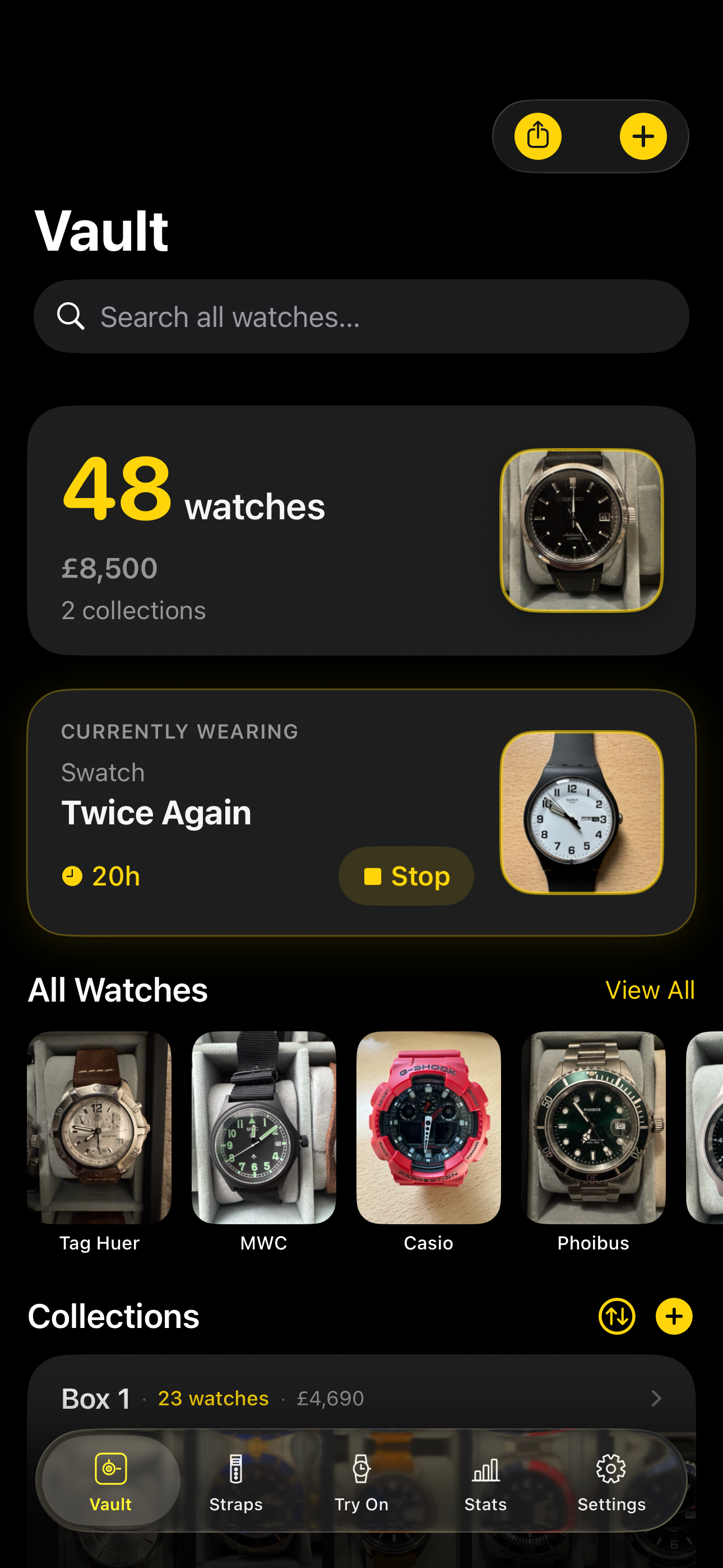 The Vault dashboard
